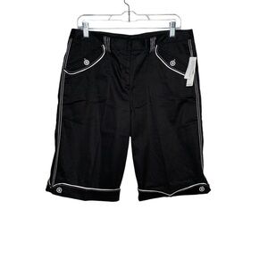 New Larry Levine Shorts Women's 12 Black Stretch BNWT